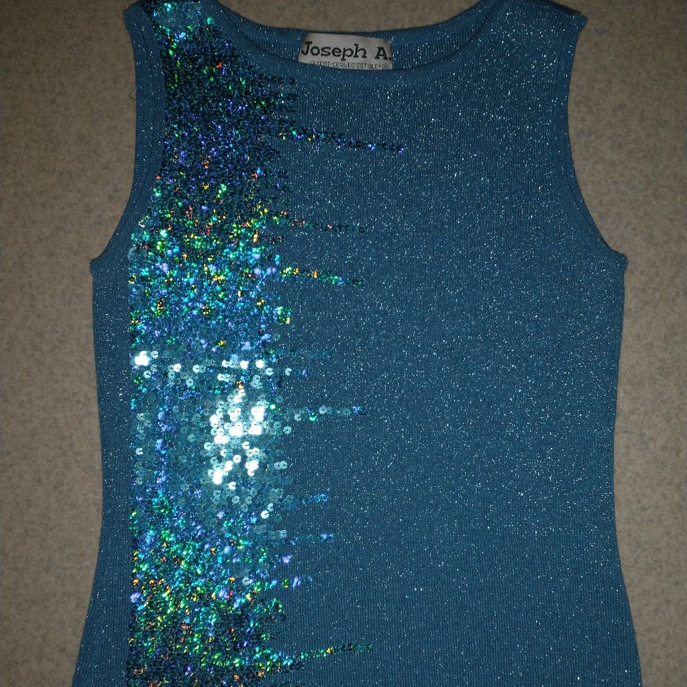Sequin accent sparkle sleeveless top